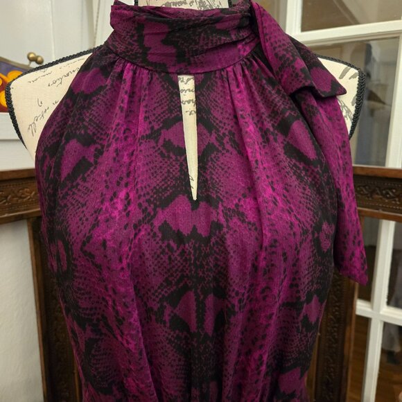 WHBM Sleeveless Pleated Halter Midi Dress, Sz 10 - Picture 6 of 15